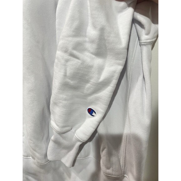 Vintage Champion Reverse Weave Sweatshirt White Medium Heavyweight - Picture 4 of 6